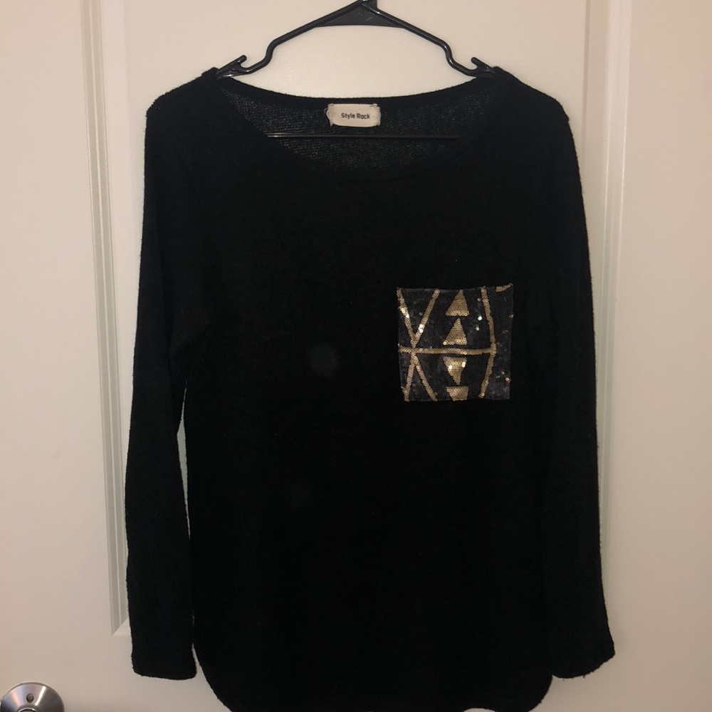 Black and gold sweater